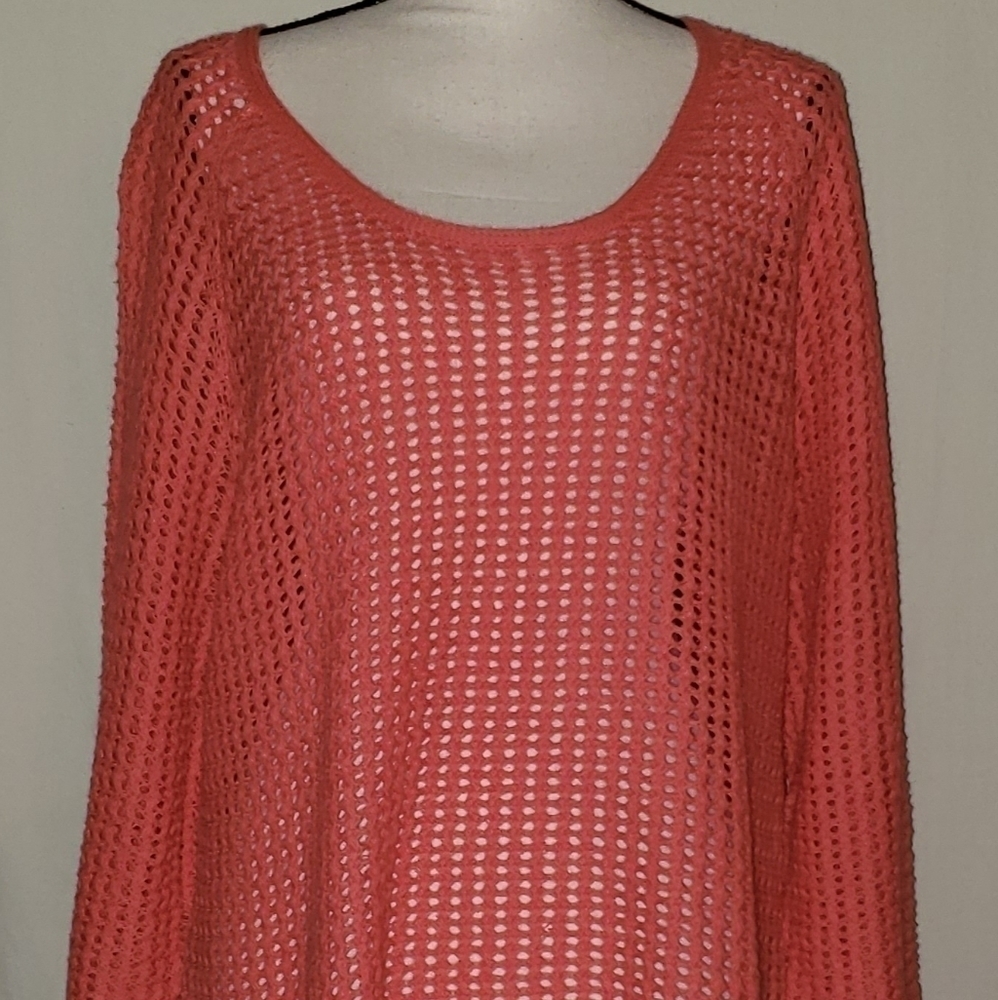 𝅺nwot Liz Claiborne Open Knit Cable Sweater